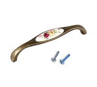 ZDETGU Flower Ceramic Bronze Door Handles Cabinet Cupboard Drawer Knobs Pull Wardrobe 8# Vintage Versatile Sizes Elegant Home Decor Solutions (2#)