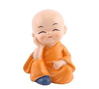 ZDETGU Four Little Buddha Monks Resin Figurines 4PCS Chinese Traditional Ornament for Home Car Desk Decoration with Happiness Prosperity Meaning