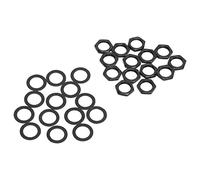 ZDETGU Guitar Nut Washer Kit 14PCS M9 Female Thread 0.75mm Pitch Silver Metal Fasteners for Electric Bass Guitar Socket Connection (Black)