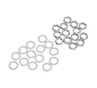 ZDETGU Guitar Nut Washer Kit 14PCS M9 Female Thread 0.75mm Pitch Silver Metal Fasteners for Electric Bass Guitar Socket Connection (Silver)