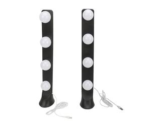 ZDETGU LED Vanity Lights with 4 Bulbs, 3 Color Temperatures Portable Makeup Light Stick for Dressing Table, Live Streaming, Photography, Uniform Brightness, 120° Beam Angle (Black)
