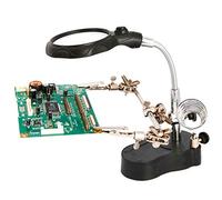 ZDETGU Magnifier Soldering Station with LED Light 3.5X Magnifying Glass 360° Helping Hand Tool for Electronics Repair Jewelry Making Crafting