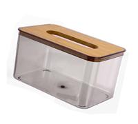 ZDETGU Minimalist Transparent Tissue Box Holder for Home Decor - Gray Storage Solution for Living Room or Office (Medium Transparent Gray)