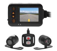 ZDETGU Motorcycle Driving Recorder 2in Front 1080P Rear 720P HD Lens Rainproof DVR Dash Cam Loop Recording with Dynamic Sensor Parking Mode for All Motorcycles Black ABS