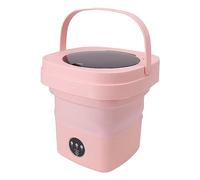 ZDETGU Portable Washing Machine 6.5L Compact Foldable Washer for Underwear Clothes Deep Automatic Dorm RV Camping Travel Laundry Solution Small Easy Drain (Light Red)