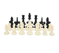 ZDETGU PP Plastic International Chess Set with Flannelette King - Portable Travel Chess Pieces for Kids & Adults, Educational Game for Brain Training & Family Fun (Does not include chessboard)