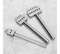 ZDETGU Professional Leather Hole Punch Set for Belts and Crafts 3PCS Steel Spacing Punch Tool with 4mm 6mm Sizes Leatherworking Tool for Carving and Engraving Projects (Spacing 6mm (2+4+6))