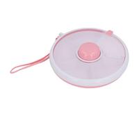 ZDETGU Round Rotating Snack Tray with Dividers - Portable Leak-Proof Storage for On-The-Go Snacking (Pink)