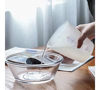 ZDETGU Silicone Measuring Cup 500ml Transparent Kitchen & Bar Measuring Cup with Accurate Ml/Oz Markings, Flexible Collapsible Design, Heat-Resistant for Baking, Cocktails, Cooking (500ML)