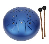 ZDETGU Steel Tongue C Key Ethereal Worry Sanskrit Hand Pan Percussion Instrument 8in (Blue)