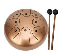 ZDETGU Steel Tongue C Key Ethereal Worry Sanskrit Hand Pan Percussion Instrument 8in (Gold)