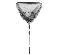 ZDETGU Triangular Folding Fishing Landing Net with Telescoping Pole Handle 52cm to 118cm Lightweight Aluminum Mesh for Catch and Release Freshwater Saltwater Anglers