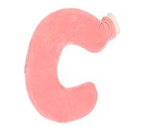ZDETGU U Shaped Hot Bottle Warm Neck Soft Rubber Hot Bag with Detachable Cloth Cover Flesh Red (Flesh Red)