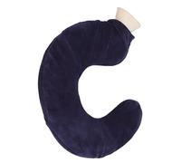 ZDETGU U Shaped Hot Bottle Warm Neck Soft Rubber Hot Bag with Detachable Cloth Cover Flesh Red (Navy Blue)