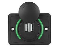 ZDETGU USB Car Socket 3.1A 12V/24V with LED Indicator for Vehicles and Boats (Green)