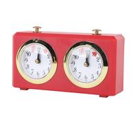 ZDETGU Vintage Mechanical Chess Clock with Wind Up Mechanism for Chess Go and Board Games Large Clear Dials (Red)