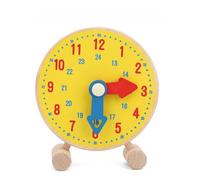 ZDETGU Wooden Clock Learning Toy for Kids Interactive Time Teaching Tool with Numbers and Shapes Educational Clock Model for Ages 3+ Early Cognitive Development Play