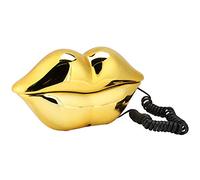 ZDETGU WX-3061 Lip Shape Telephone Home Decor House Ornament Home Accent Bright Color Clear Sound Fashionable Women Office Valentine's Day (Gold Plated)