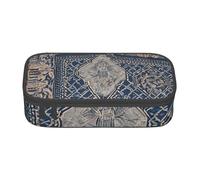 ZDFHKYDY Abstract Blue Large Capacity Pencil Pen Case Portable Stationery Pouch Holder Box Organizer Makeup Cosmetic Bag Office College Storage Bag Supplies for Work School Travel 21x9.5x5 cm