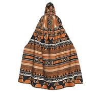 ZDFHKYDY African Mud Cloth Tribal -Print Halloween Hooded Cloak Adults - Affordable Adult Cape For Role-Playing, Themed Parties And Festivals - Comfortable Fit With Oversized Hood