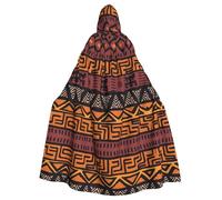 ZDFHKYDY African Mud Cloth Tribal -Print Halloween Hooded Cloak Adults - Affordable Adult Cape For Role-Playing, Themed Parties And Festivals - Comfortable Fit With Oversized Hood