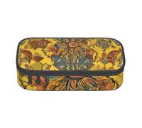 ZDFHKYDY African Weaving Large Capacity Pencil Pen Case Portable Stationery Pouch Holder Box Organizer Makeup Cosmetic Bag Office College Storage Bag Supplies for Work School Travel 21x9.5x5 cm