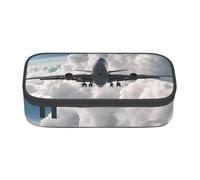 ZDFHKYDY Airplane Art Large Capacity Office Pencil Case for Adults, Portable Stationery Pouch for Pens, Markers, and Supplies - 21x9.5x5 cm