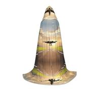 ZDFHKYDY Airplane -Print Adjustable Teen Cloak - Youth Cape For Festivals & Stage, Lightweight Hooded Wear M