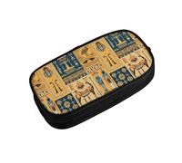 ZDFHKYDY Ancient Egypt Tribe Series Zipper Pencil Case Pouch Pen Box Large Capacity Storage Bag for Office & Travel Multi-Compartment Stationery Organizer Holder Gift for Women Men 21x10.5x5 cm
