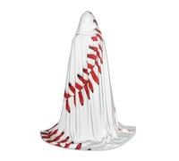 ZDFHKYDY Baseball Lace Close Up -Print Adjustable Teen Cloak - Youth Cape For Festivals & Stage, Lightweight Hooded Wear L