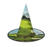 ZDFHKYDY Beach Golf Course -Print Full Coverage Halloween Hat - Unique Oxford Cloth Costume Hat For Adults With Eye-Catching Patterns, For Festivals & Themed Parties.