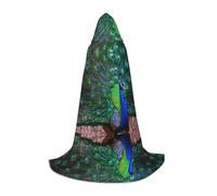 ZDFHKYDY Beautiful peacock -Print Adjustable Teen Cloak - Youth Cape For Festivals & Stage, Lightweight Hooded Wear M