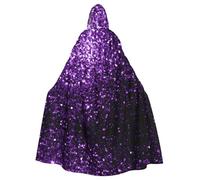 ZDFHKYDY Beautiful Purple Glitter -Print Halloween Hooded Cloak Adults - Affordable Adult Cape For Role-Playing, Themed Parties And Festivals - Comfortable Fit With Oversized Hood