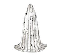 ZDFHKYDY Birch Tree -Print Adjustable Teen Cloak - Youth Cape For Festivals & Stage, Lightweight Hooded Wear L