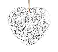 ZDFHKYDY Black And White Dot -Print Acrylic Pendant Gold Lanyard Heart Shape Christmas Acrylic Ornaments, Lightweight Reusable,For Weddings, Parties Retail Displays.
