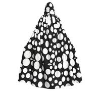 ZDFHKYDY Black And White Polka Dot -Print Halloween Hooded Cloak Adults - Affordable Adult Cape For Role-Playing, Themed Parties And Festivals - Comfortable Fit With Oversized Hood