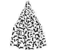 ZDFHKYDY Black Dogs Dachshund Dog -Print Halloween Hooded Cloak Adults - Affordable Adult Cape For Role-Playing, Themed Parties And Festivals - Comfortable Fit With Oversized Hood