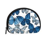 ZDFHKYDY Blue Butterflies Personalized Coin Purse Fashionable Zipper mini Coins Wallet Change Shell Storage Bag for Women Men