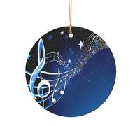 ZDFHKYDY Blue Music -Print Custom Round Aluminum Pendants - Double-Sided Print, Pre-Drilled Hole For Crafting & Events.
