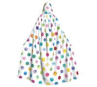 ZDFHKYDY Blue Polka Dot Pattern -Print Halloween Hooded Cloak Adults - Affordable Adult Cape For Role-Playing, Themed Parties And Festivals - Comfortable Fit With Oversized Hood
