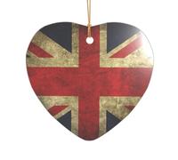ZDFHKYDY British Flag -Print Acrylic Pendant Gold Lanyard Heart Shape Christmas Acrylic Ornaments, Lightweight Reusable,For Weddings, Parties Retail Displays.