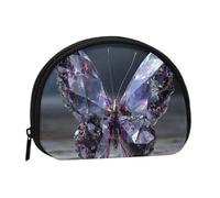 ZDFHKYDY Broken Diamond Butterfly Personalized Coin Purse Fashionable Zipper mini Coins Wallet Change Shell Storage Bag for Women Men
