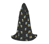 ZDFHKYDY Bumble Bees -Print Adjustable Teen Cloak - Youth Cape For Festivals & Stage, Lightweight Hooded Wear M