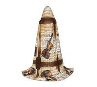 ZDFHKYDY Butterfly and cello -Print Adjustable Teen Cloak - Youth Cape For Festivals & Stage, Lightweight Hooded Wear S