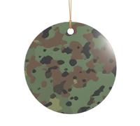 ZDFHKYDY Camouflage -Print Acrylic Pendant Gold Lanyard Round Shape Christmas Acrylic Ornaments, Lightweight Reusable,For Weddings, Parties Retail Displays.