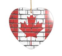 ZDFHKYDY Canadian flag -Print Acrylic Pendant Gold Lanyard Heart Shape Christmas Acrylic Ornaments, Lightweight Reusable,For Weddings, Parties Retail Displays.
