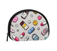 ZDFHKYDY Cartoon_Medicine_Pattern_1 Personalized Coin Purse Fashionable Zipper mini Coins Wallet Change Shell Storage Bag for Women Men