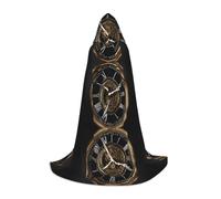 ZDFHKYDY Clock Gear -Print Adjustable Teen Cloak - Youth Cape For Festivals & Stage, Lightweight Hooded Wear S