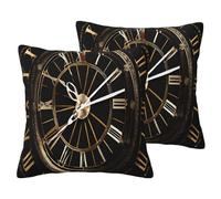 ZDFHKYDY Clock Gear -PrintImitation Linen Pillowcase Set - Soft And Breathable Covers For Indoor & Outdoor Use, For Sofas, Beds, And Chairs - Set Of 2 Hidden Zipper.22 x22