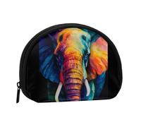 ZDFHKYDY Colorful Elephant Personalized Coin Purse Fashionable Zipper mini Coins Wallet Change Shell Storage Bag for Women Men
